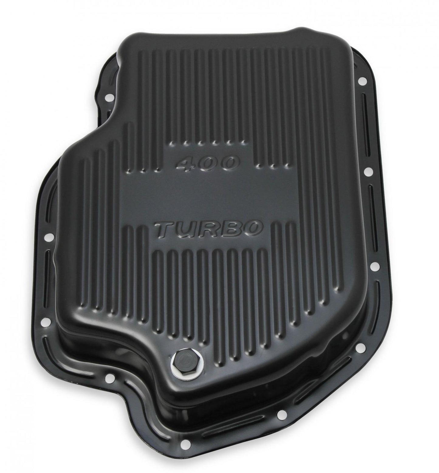 Transmission Oil Pan Black Steel Fits GM TH400 Deep pan 2 quart extra Capacity Finned Design Mr Gasket-2
