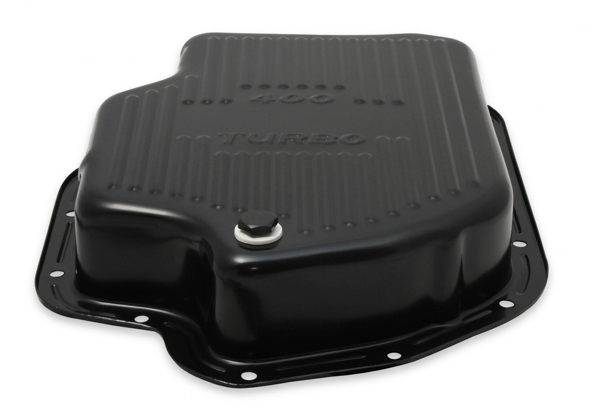 Transmission Oil Pan Black Steel Fits GM TH400 Deep pan 2 quart extra Capacity Finned Design Mr Gasket-5