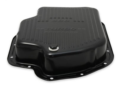 Transmission Oil Pan Black Steel Fits GM TH400 Deep pan 2 quart extra Capacity Finned Design Mr Gasket-5