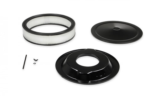 Competition Air Cleaner Flat Black For Most Carburetors with a 5-1/8 Inch Carburetor Neck Mr Gasket-1