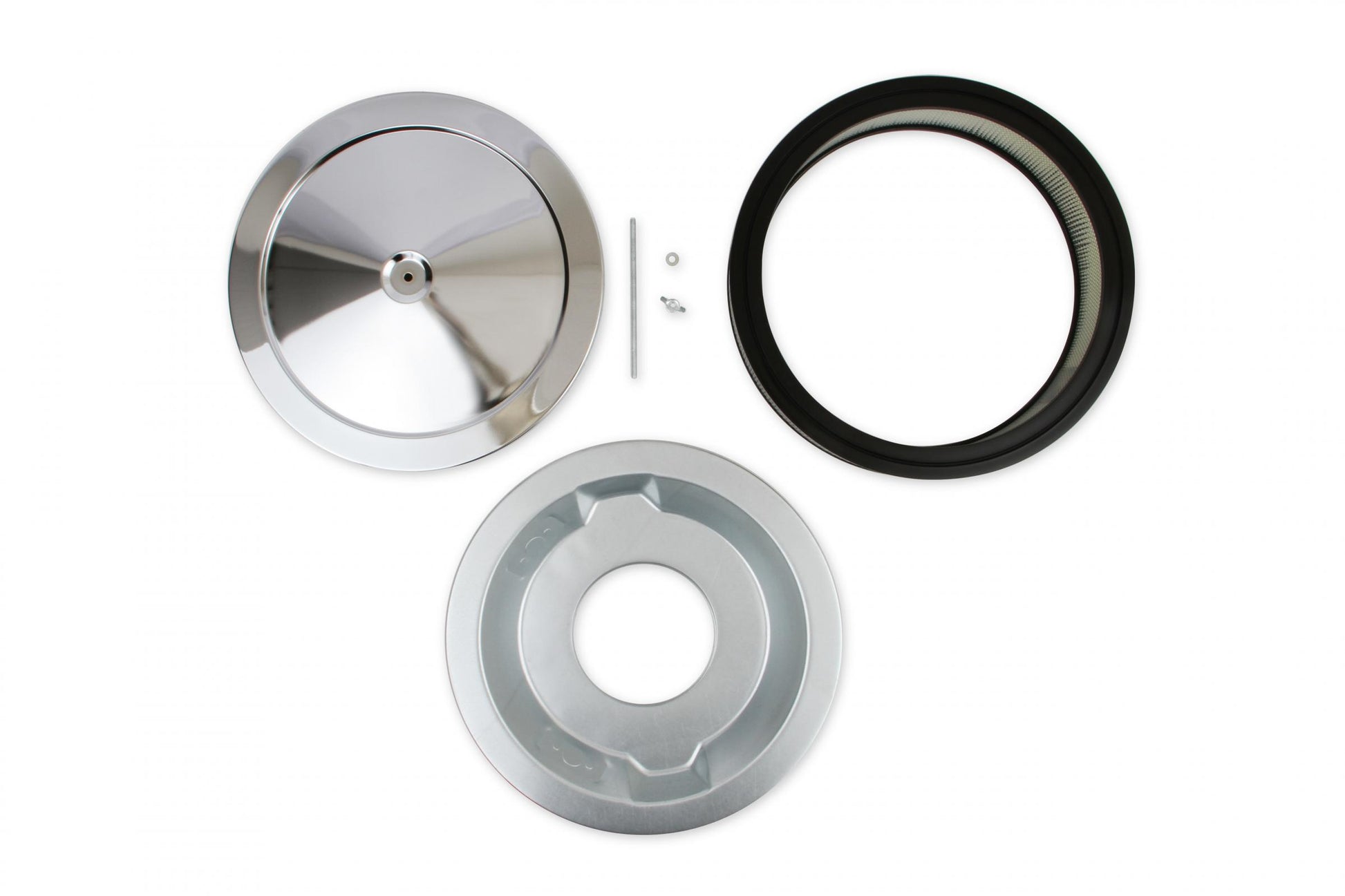 Competition Air Cleaner Chrome Fits 2, 3, and 4 Barrel Carburetors with 5-1/8 Inch Neck Mr Gasket-1
