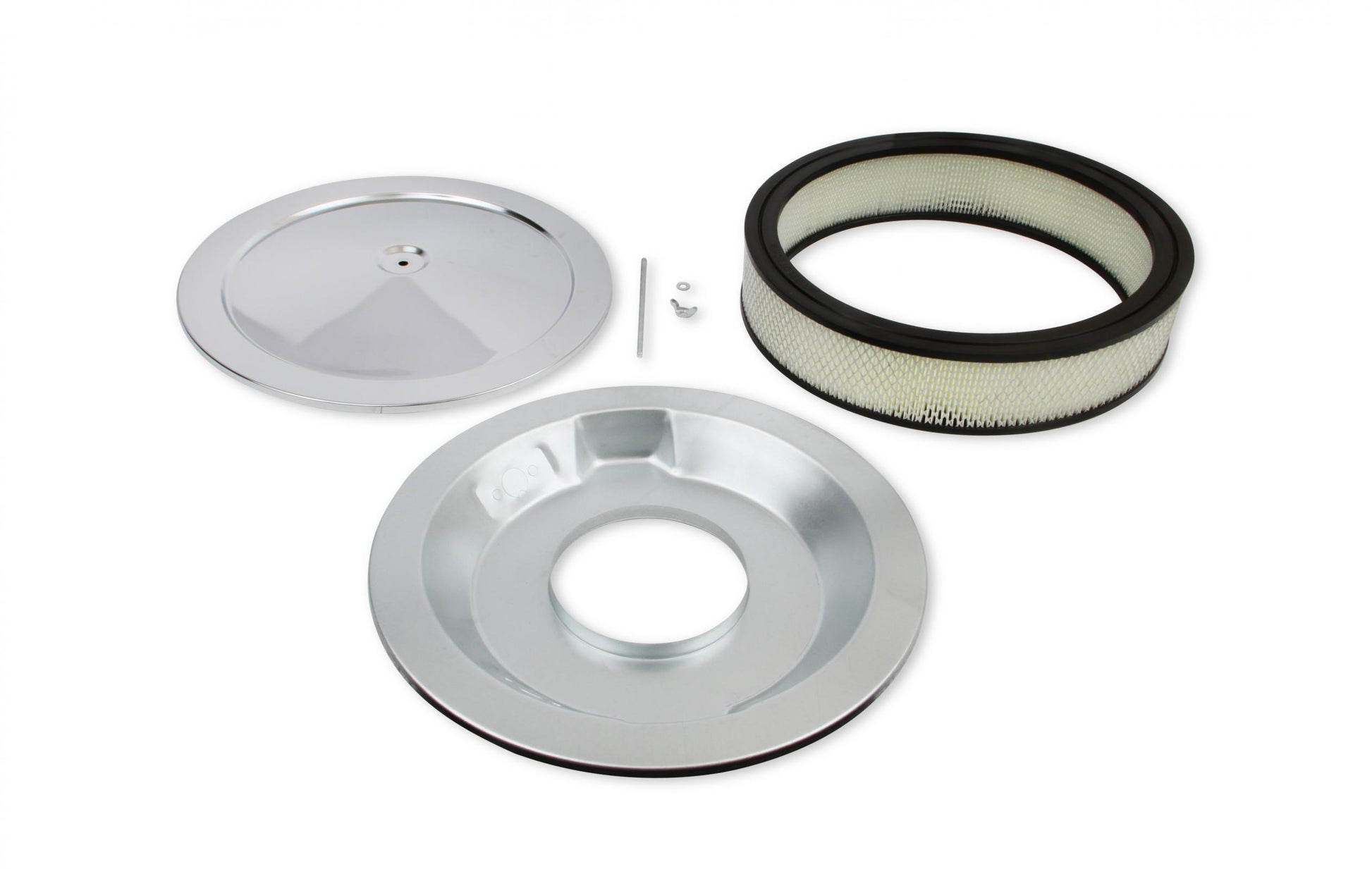 Competition Air Cleaner Chrome Fits 2, 3, and 4 Barrel Carburetors with 5-1/8 Inch Neck Mr Gasket-2