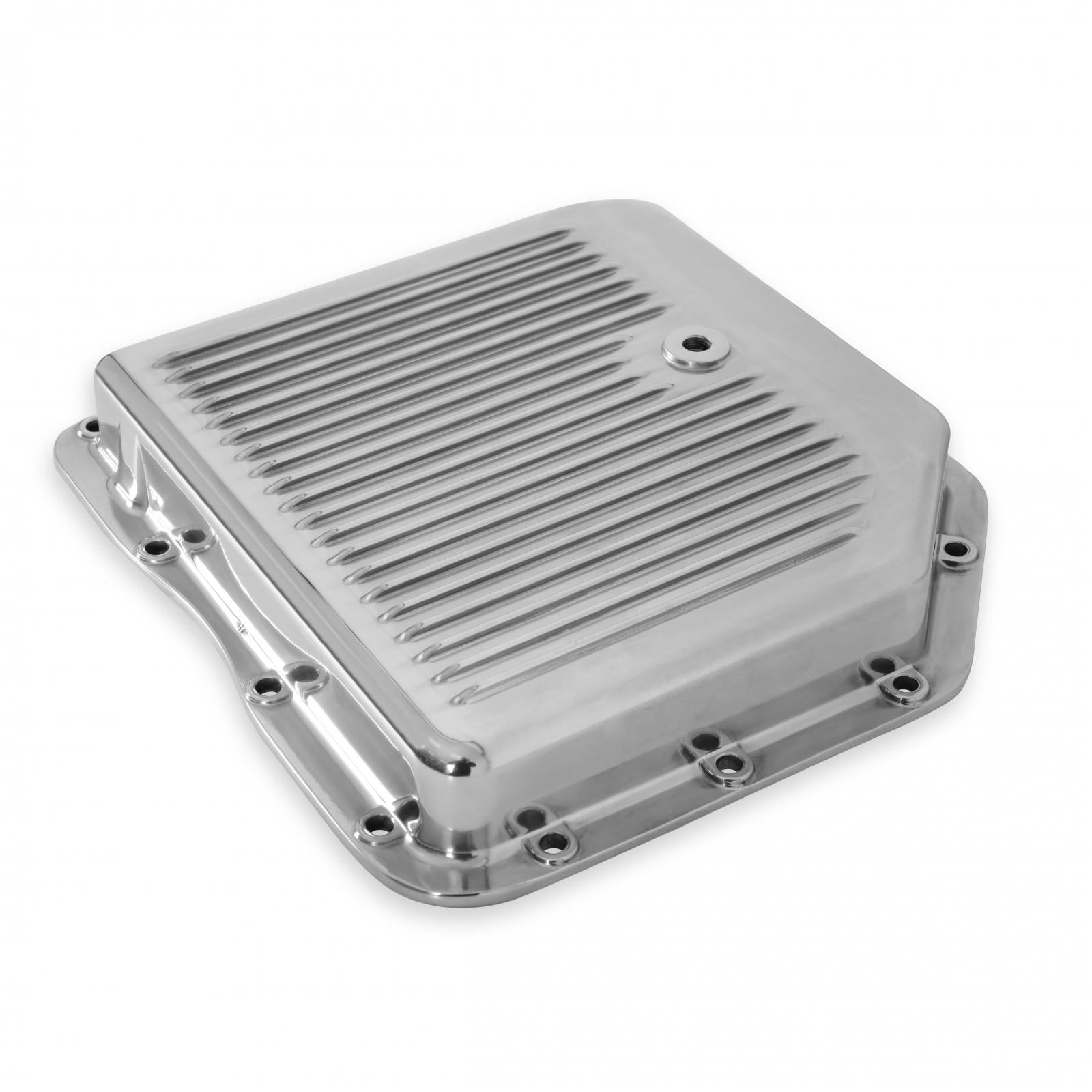 Transmission Oil Pan Polished Aluminum Fits GM TH350 Stock Depth and Capacity Finned Design Mr Gasket