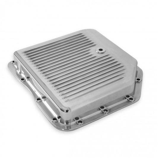 Transmission Oil Pan Polished Aluminum Fits GM TH350 Stock Depth and Capacity Finned Design Mr Gasket