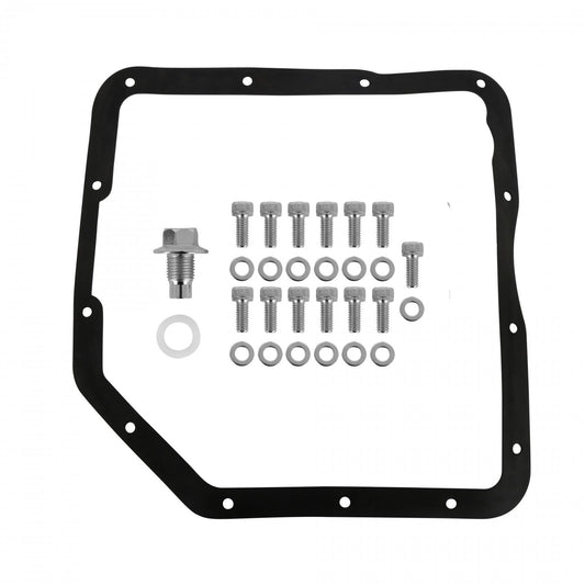 Transmission Oil Pan Polished Aluminum Fits GM TH350 Stock Depth and Capacity Finned Design Mr Gasket-1