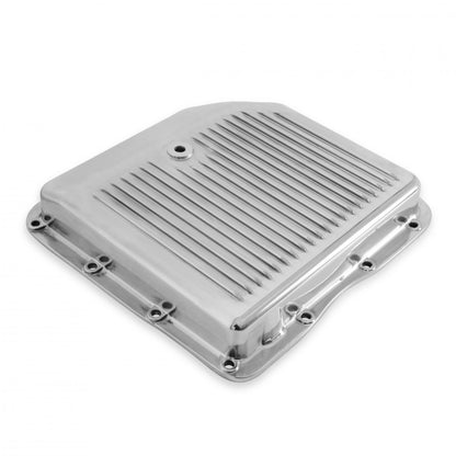 Transmission Oil Pan Polished Aluminum Fits GM TH350 Stock Depth and Capacity Finned Design Mr Gasket-2