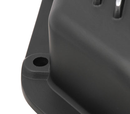 Transmission Oil Pan Black Aluminum Fits GM TH350 Stock Depth and Capacity Finned Design Mr Gasket-4