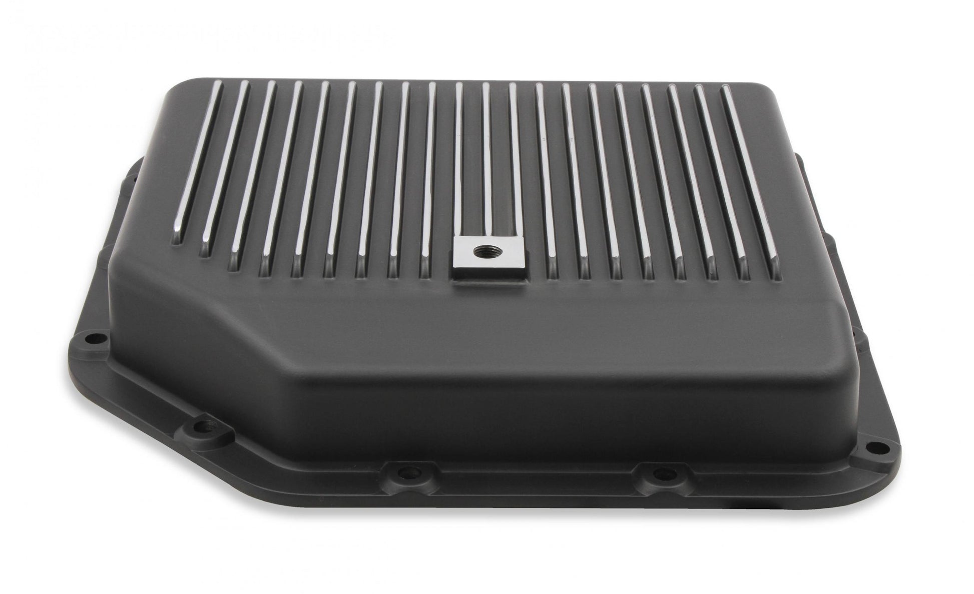 Transmission Oil Pan Black Aluminum Fits GM TH350 Stock Depth and Capacity Finned Design Mr Gasket-5
