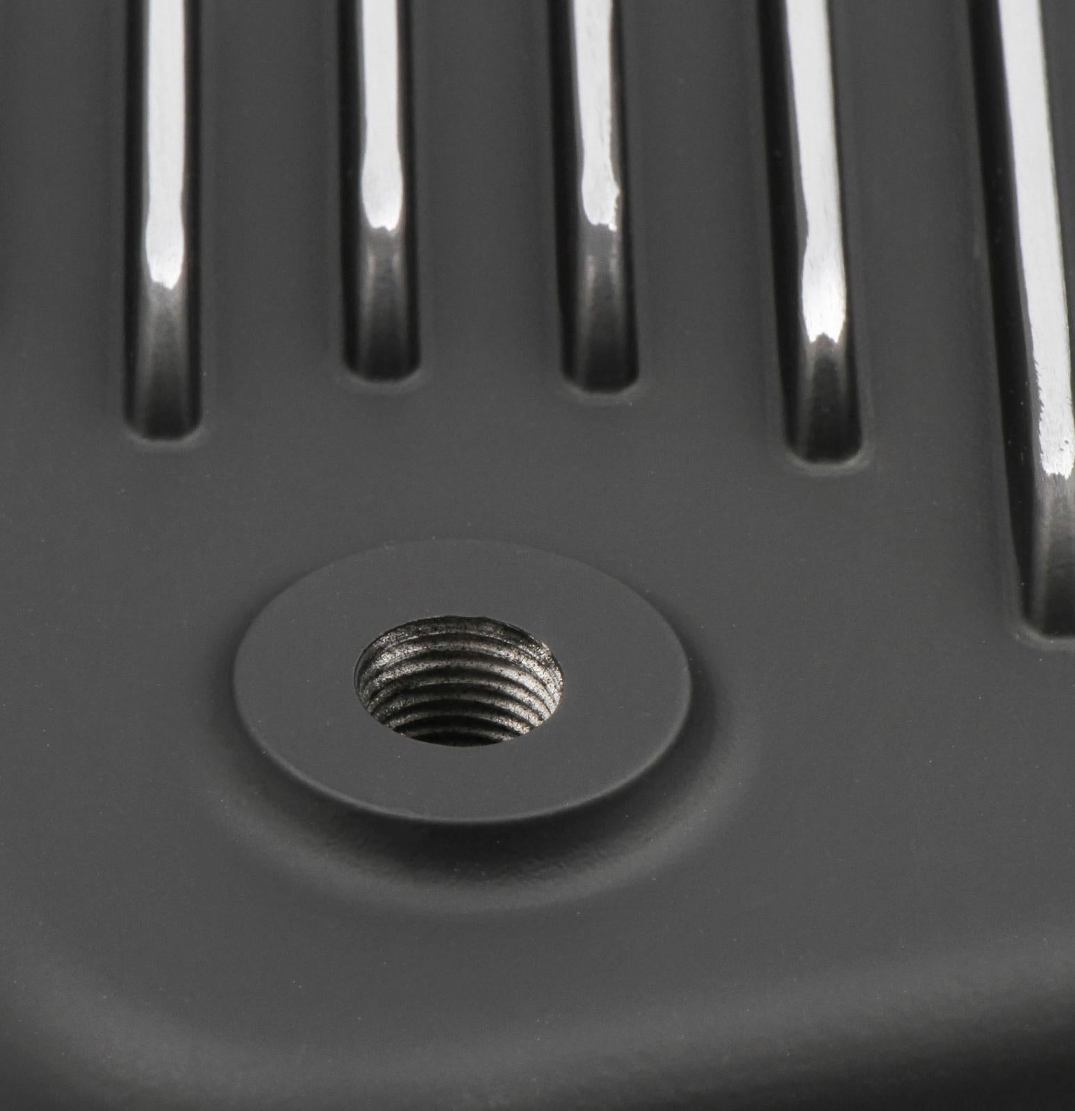 Transmission Oil Pan Black Aluminum Fits GM TH400 Stock Depth and Capacity Finned Design Mr Gasket-3