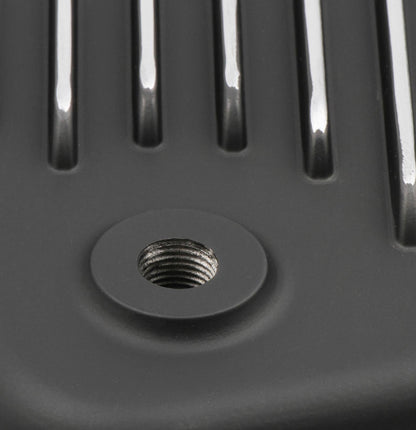 Transmission Oil Pan Black Aluminum Fits GM TH400 Stock Depth and Capacity Finned Design Mr Gasket-3