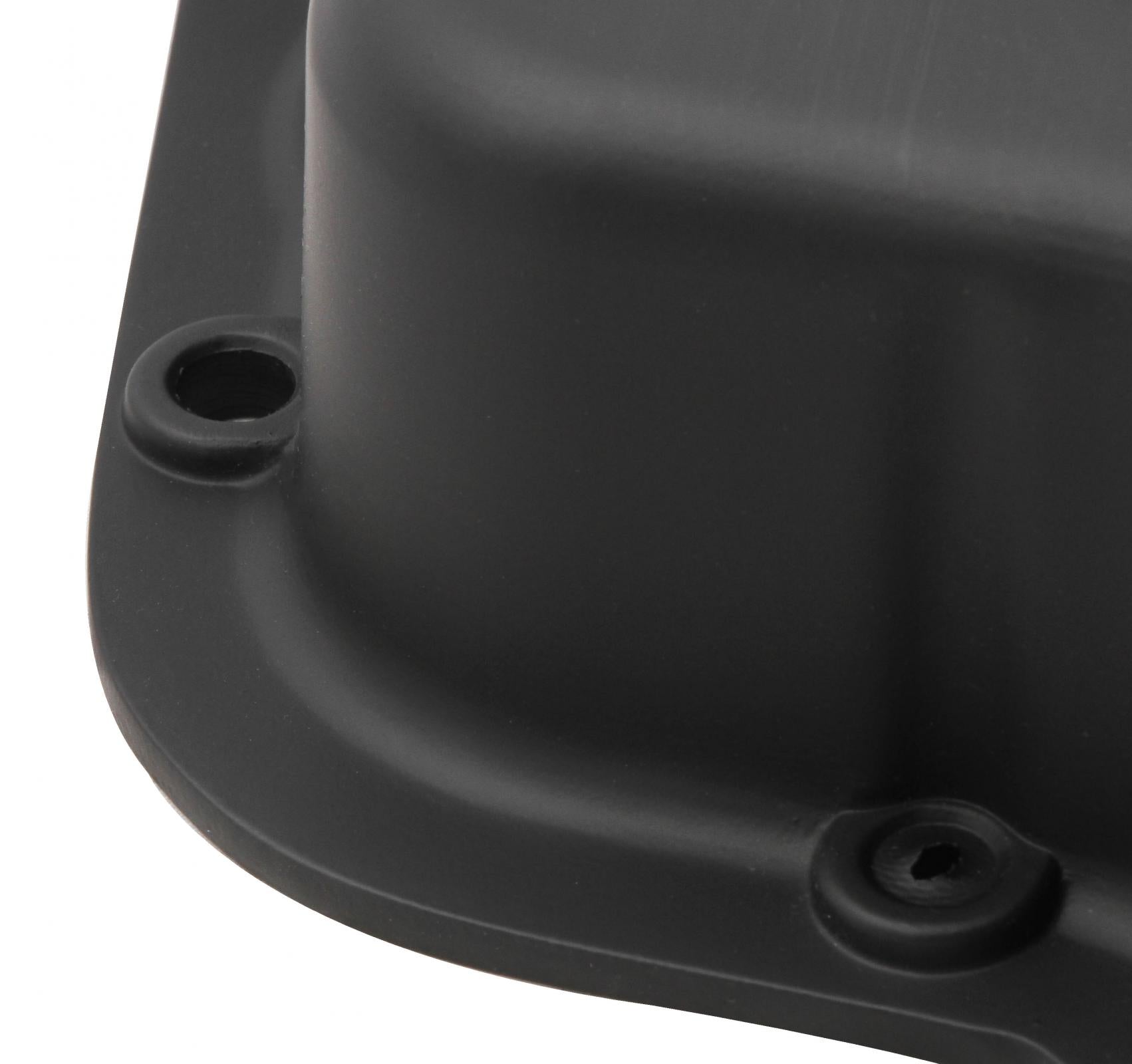 Transmission Oil Pan Black Aluminum Fits GM TH400 Stock Depth and Capacity Finned Design Mr Gasket-4