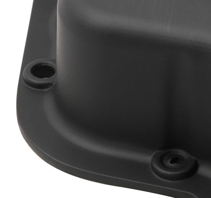 Transmission Oil Pan Black Aluminum Fits GM TH400 Stock Depth and Capacity Finned Design Mr Gasket-4