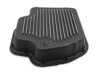 Transmission Oil Pan Black Aluminum Fits GM TH400 Stock Depth and Capacity Finned Design Mr Gasket-5