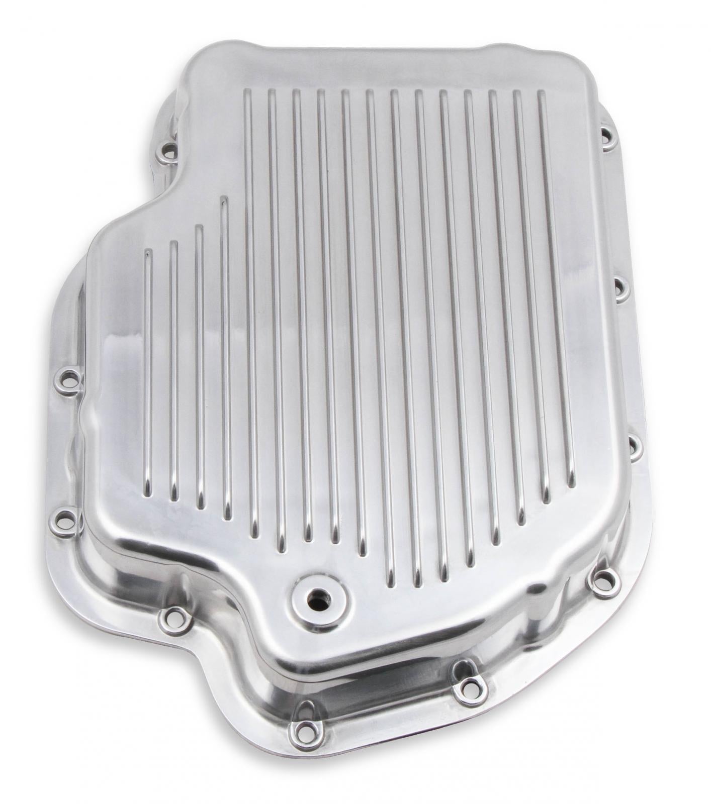 Transmission Oil Pan Polished Aluminum Fits GM TH400 Stock Depth and Capacity Finned Design Mr Gasket-2