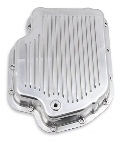 Transmission Oil Pan Polished Aluminum Fits GM TH400 Stock Depth and Capacity Finned Design Mr Gasket-2