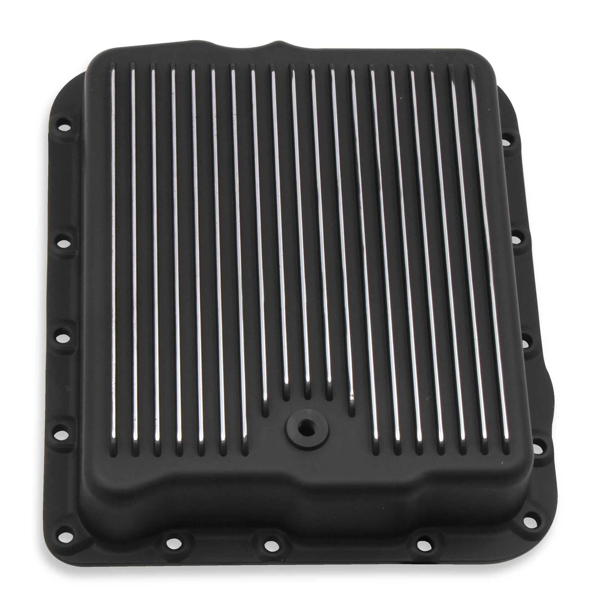 Transmission Oil Pan Black Aluminum Fits GM 700R4/4L60/4L60E Stock Depth and Capacity Finned Design Mr Gasket-2