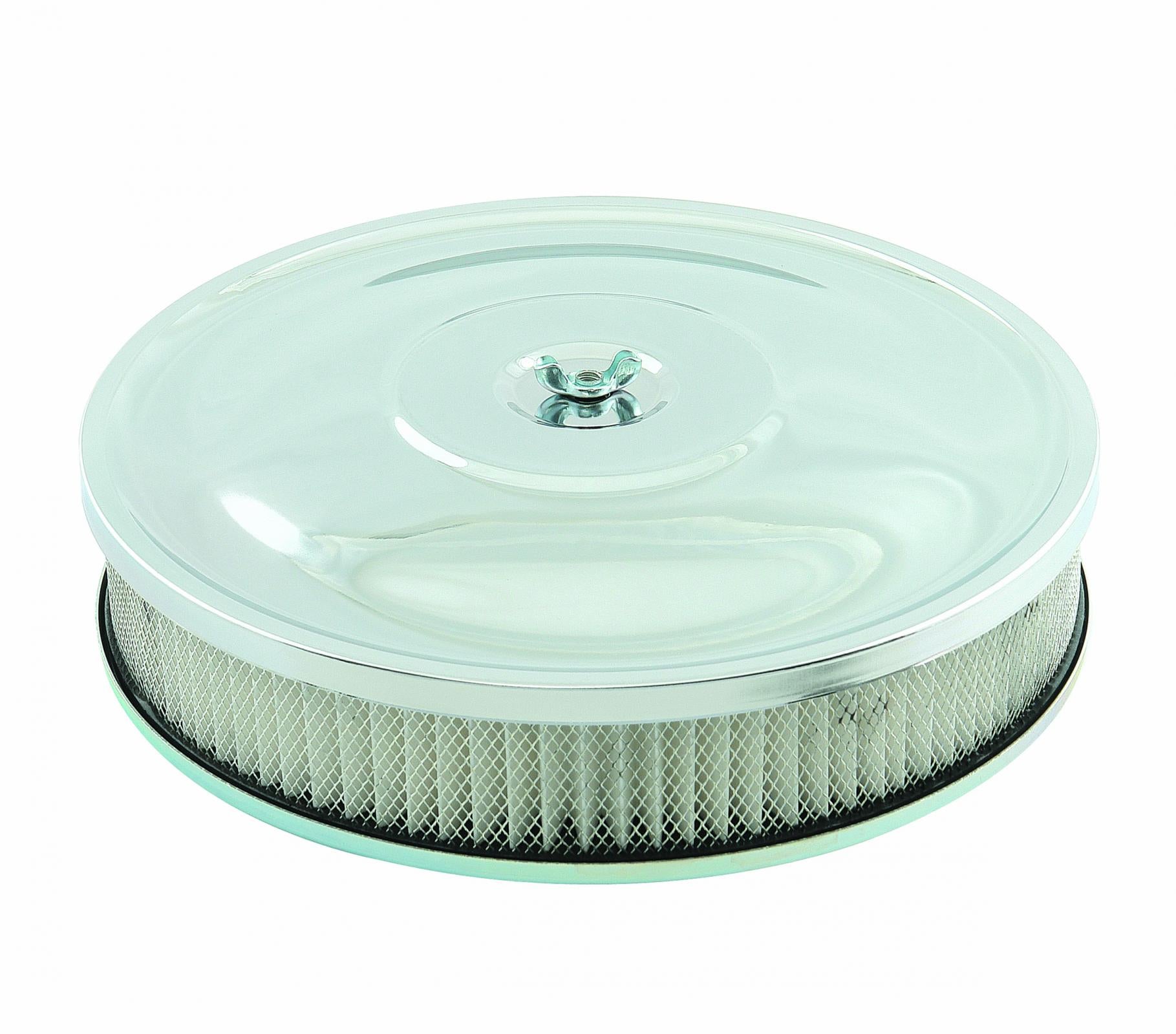 Air Cleaner -10 Inch x 2 Inch Chrome Fits 2-Barrel Carburetors with 2-5/8 Inch or 3-1/16 Inch Neck Mr Gasket