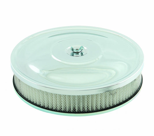 Air Cleaner -10 Inch x 2 Inch Chrome Fits 2-Barrel Carburetors with 2-5/8 Inch or 3-1/16 Inch Neck Mr Gasket