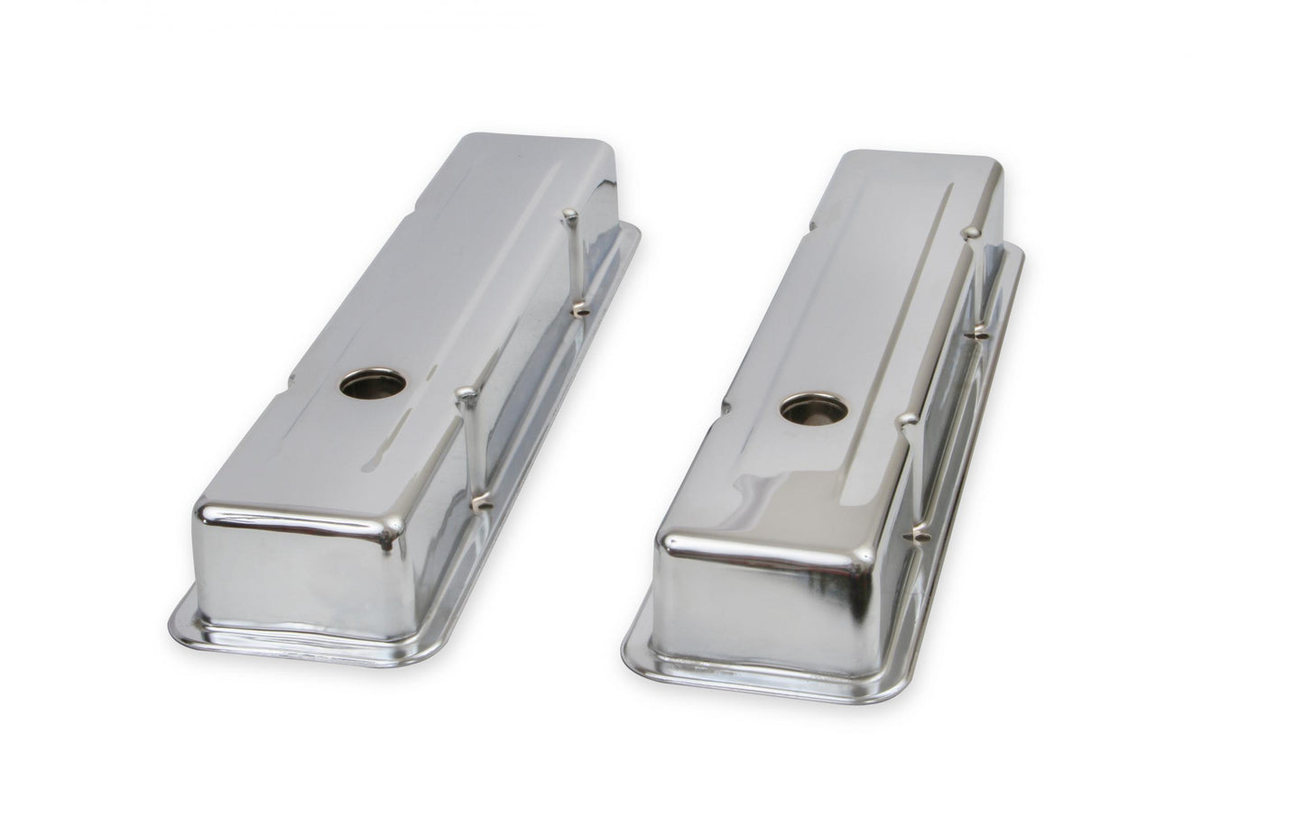 Chrome Valve Covers Dual Cap Holes Fits 1960-1986 Chevrolet Small Block 262-400 Mr Gasket