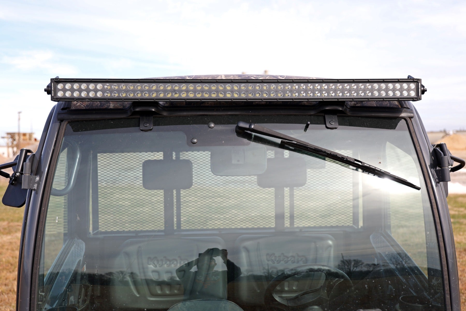 LED Black Single Row DRL Light Bar Kit 50 Inch Kubota RTV-X1120 Rough Country-3
