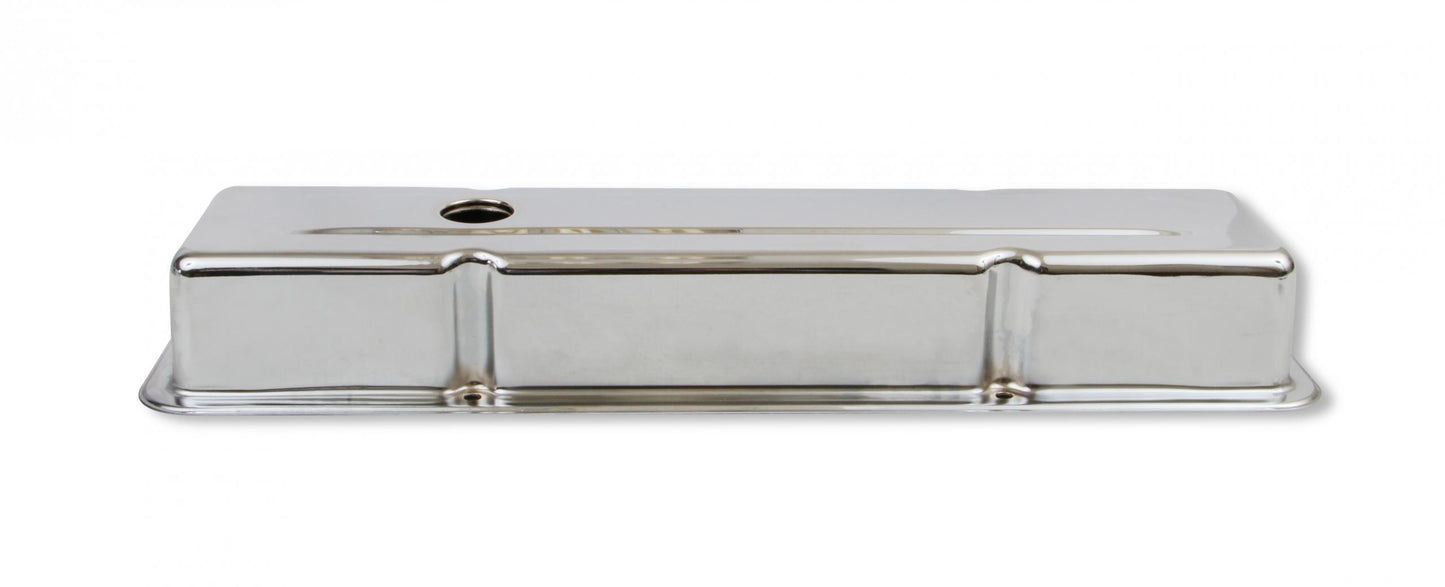 Chrome Valve Covers Dual Cap Holes Fits 1960-1986 Chevrolet Small Block 262-400 Mr Gasket-2