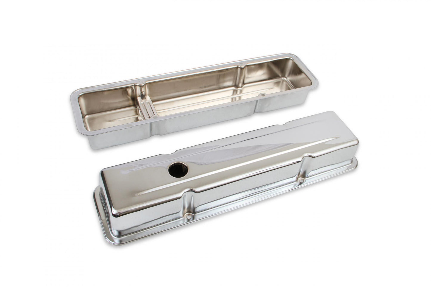 Chrome Valve Covers Dual Cap Holes Fits 1960-1986 Chevrolet Small Block 262-400 Mr Gasket-6