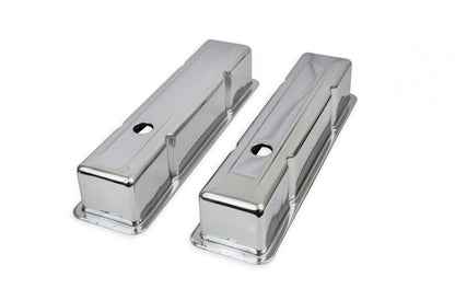 Chrome Tall-Style Valve Covers without Baffle Fits 1960-1986 Chevrolet Small Block 262-400 Mr Gasket