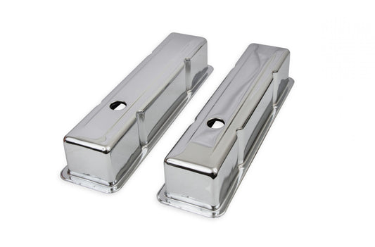 Chrome Tall-Style Valve Covers without Baffle Fits 1960-1986 Chevrolet Small Block 262-400 Mr Gasket
