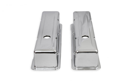 Chrome Tall-Style Valve Covers without Baffle Fits 1960-1986 Chevrolet Small Block 262-400 Mr Gasket-1