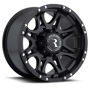 Aluminum 16x8 Raptor 981 Matte Black Raceline Wheels-1