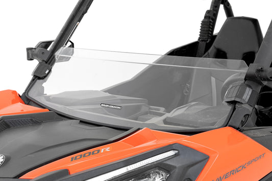 Rough Country Half Windshield Scratch Resistant Can-Am Maverick Sport Rough Country