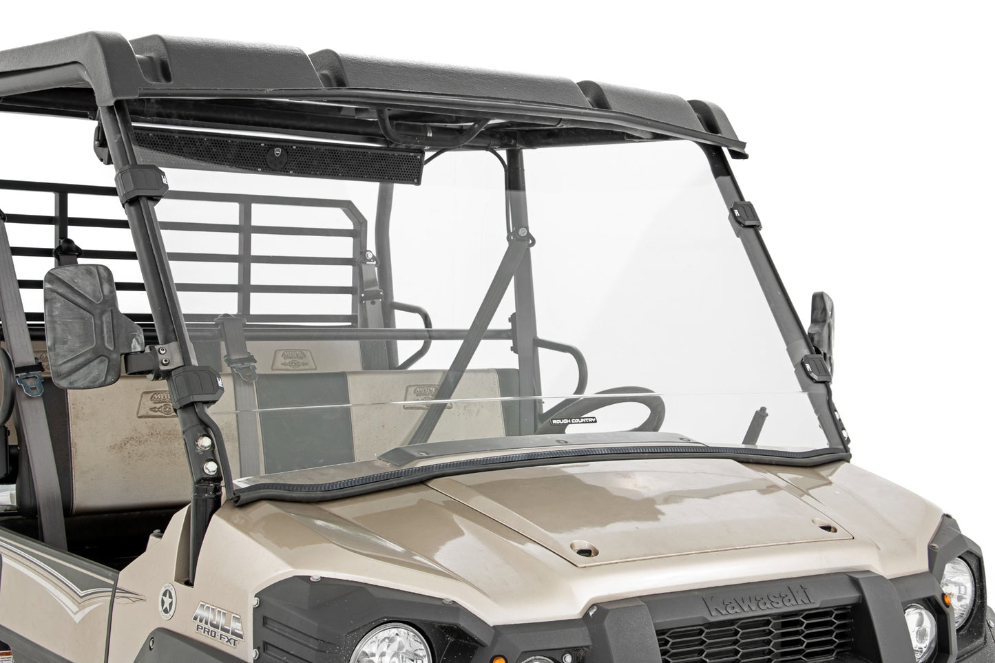 Rough Country Full Windshield Scratch Resistant 16-22 Kawasaki Mule Pro FX/15-22 Mule Pro FXT Rough Country
