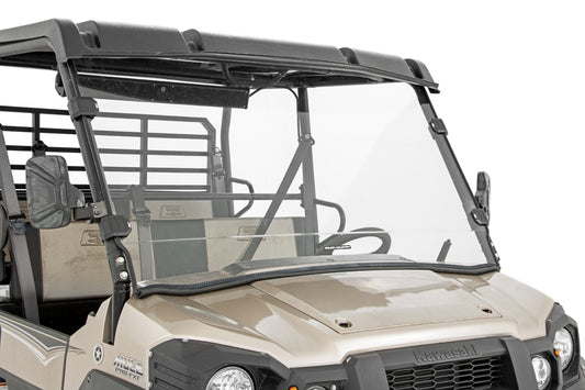 Rough Country Full Windshield Scratch Resistant 16-22 Kawasaki Mule Pro FX/15-22 Mule Pro FXT Rough Country