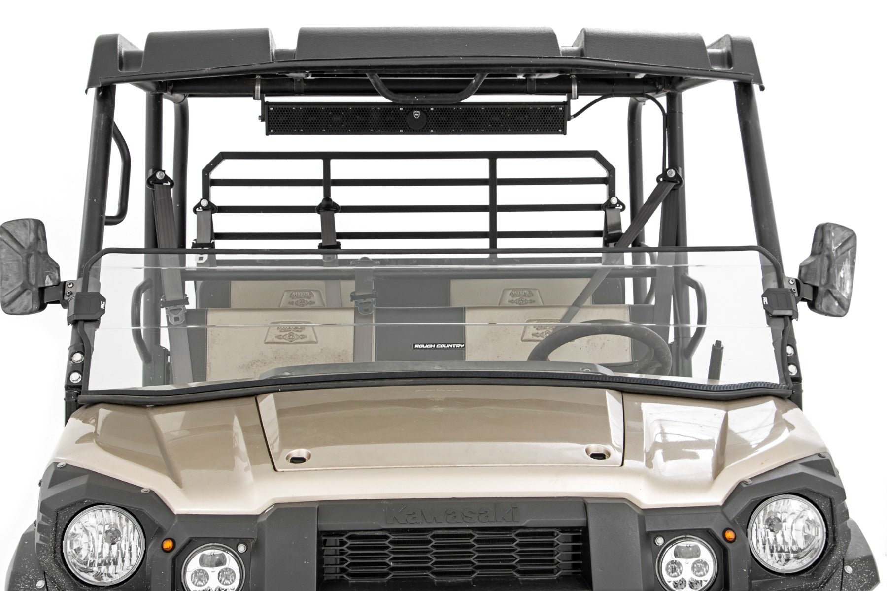 Half Windshield Scratch Resistant 15-22 Kawasaki Mule Pro-FX Rough Country-3