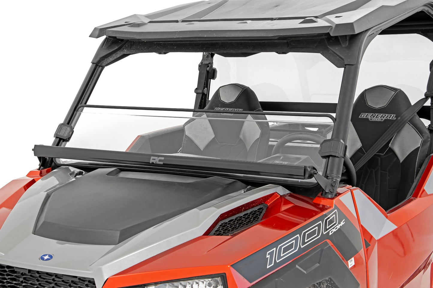 Rough Country Half Windshield Scratch Resistant 20-22 Polaris General XP 1000/General XP 4 1000 Rough Country