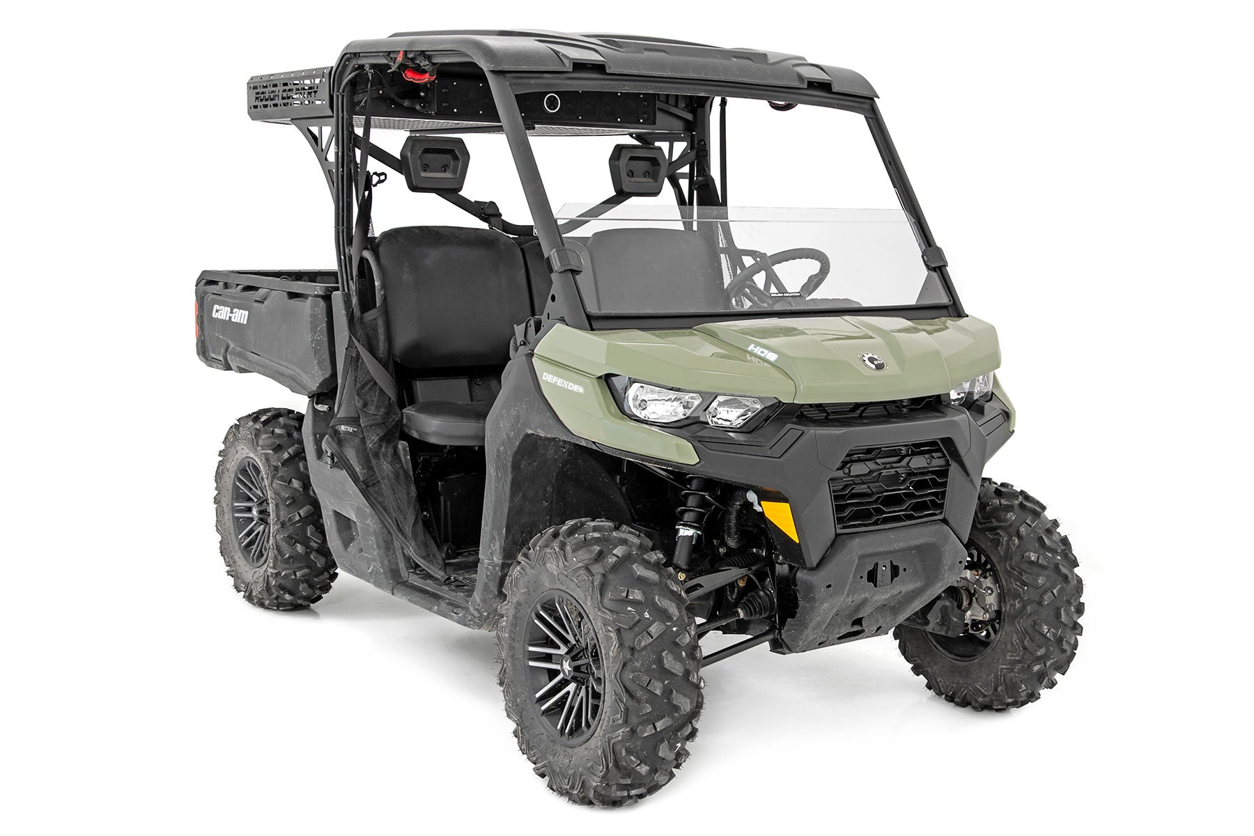 Half Windshield Scratch Resistant 16-22 Can-Am Defender 4WD Rough Country-4