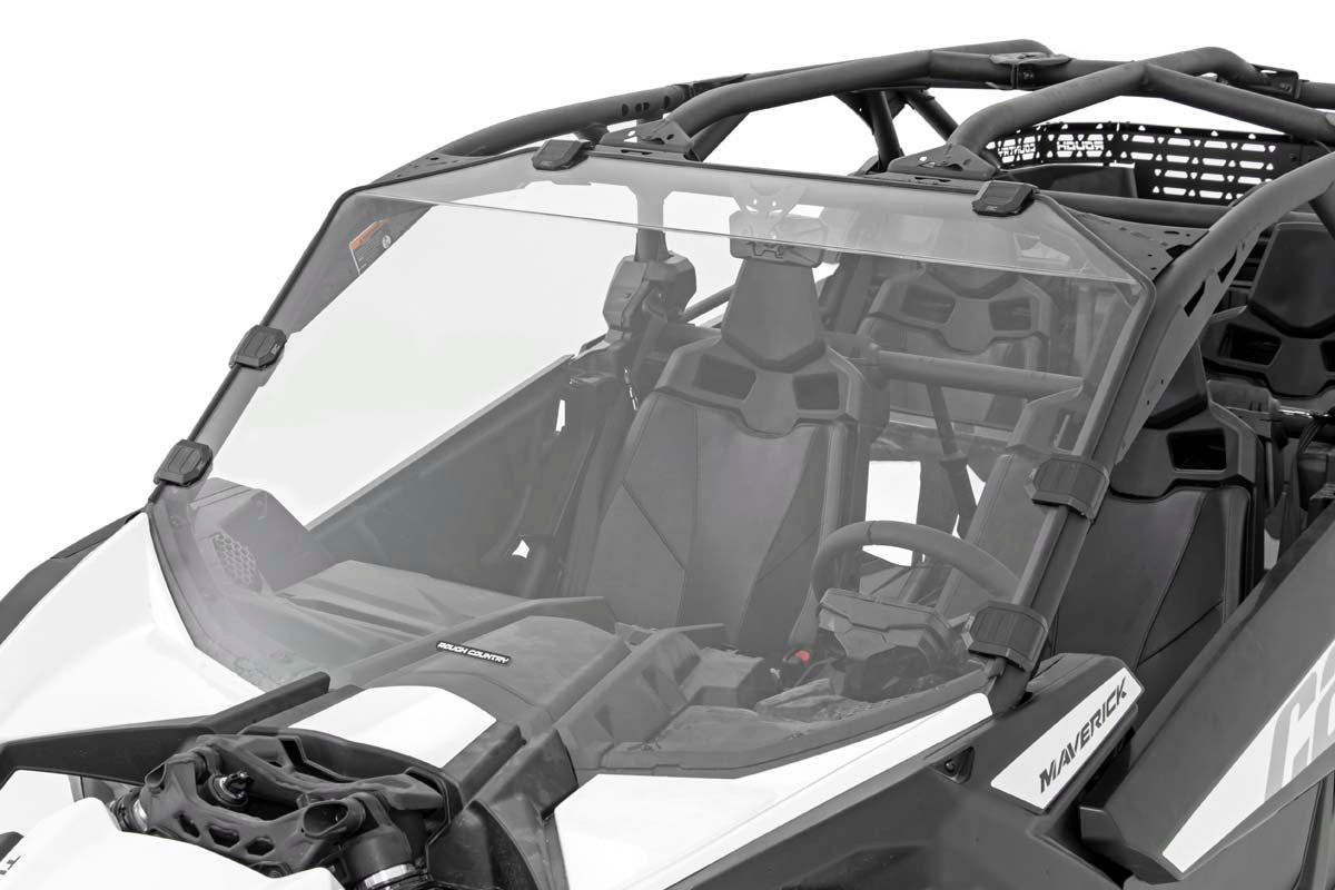 Rough Country Can-Am Scratch Resistant Full Windshield 17-20 Maverick X3 Rough Country