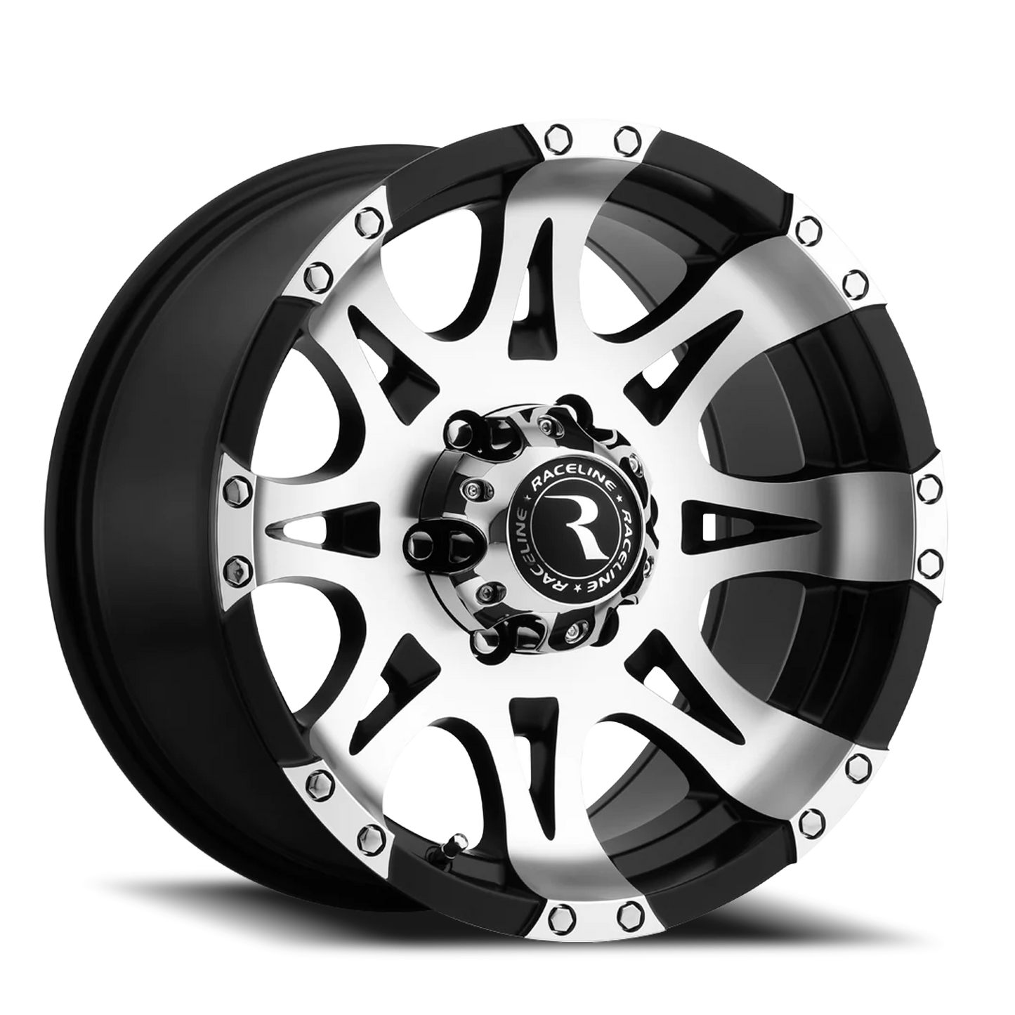 Raceline Wheels Aluminum Wheels 16x8 Raptor 982 Black Machined Face Raceline Wheels