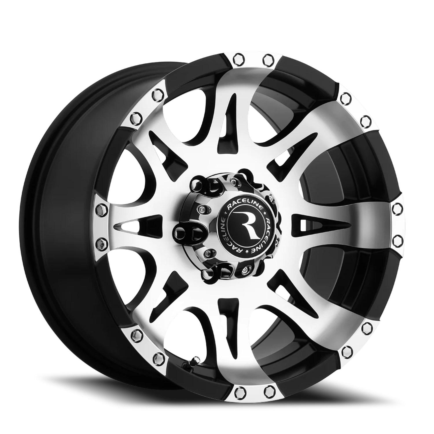 Raceline Wheels Aluminum Wheels 17x9 Raptor 982 Black Machined Raceline Wheels