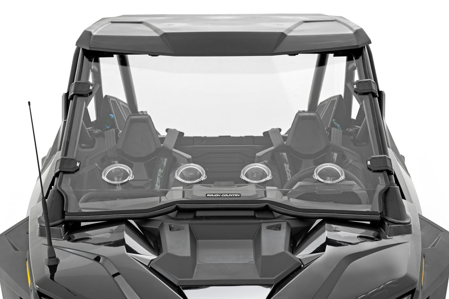 Vented Full Windshield Scratch Resistant Polaris RZR Turbo R 4 Rough Country-3
