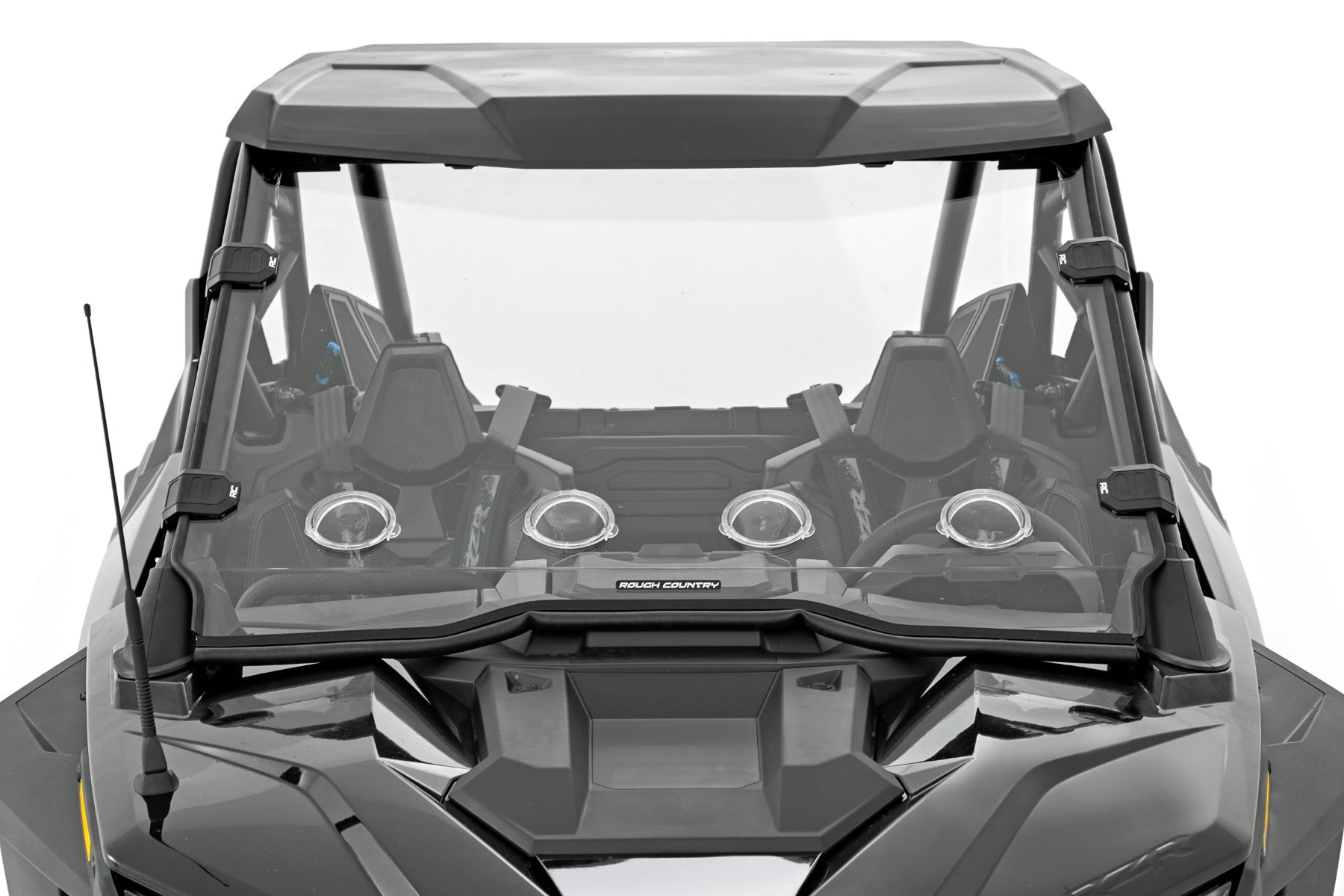Vented Full Windshield Scratch Resistant Polaris RZR Turbo R 4 Rough Country-3