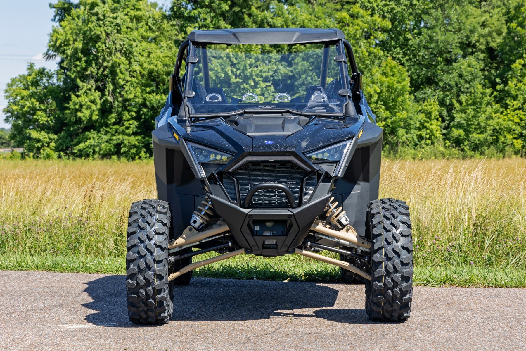Vented Full Windshield Scratch Resistant Polaris RZR Turbo R 4 Rough Country-5