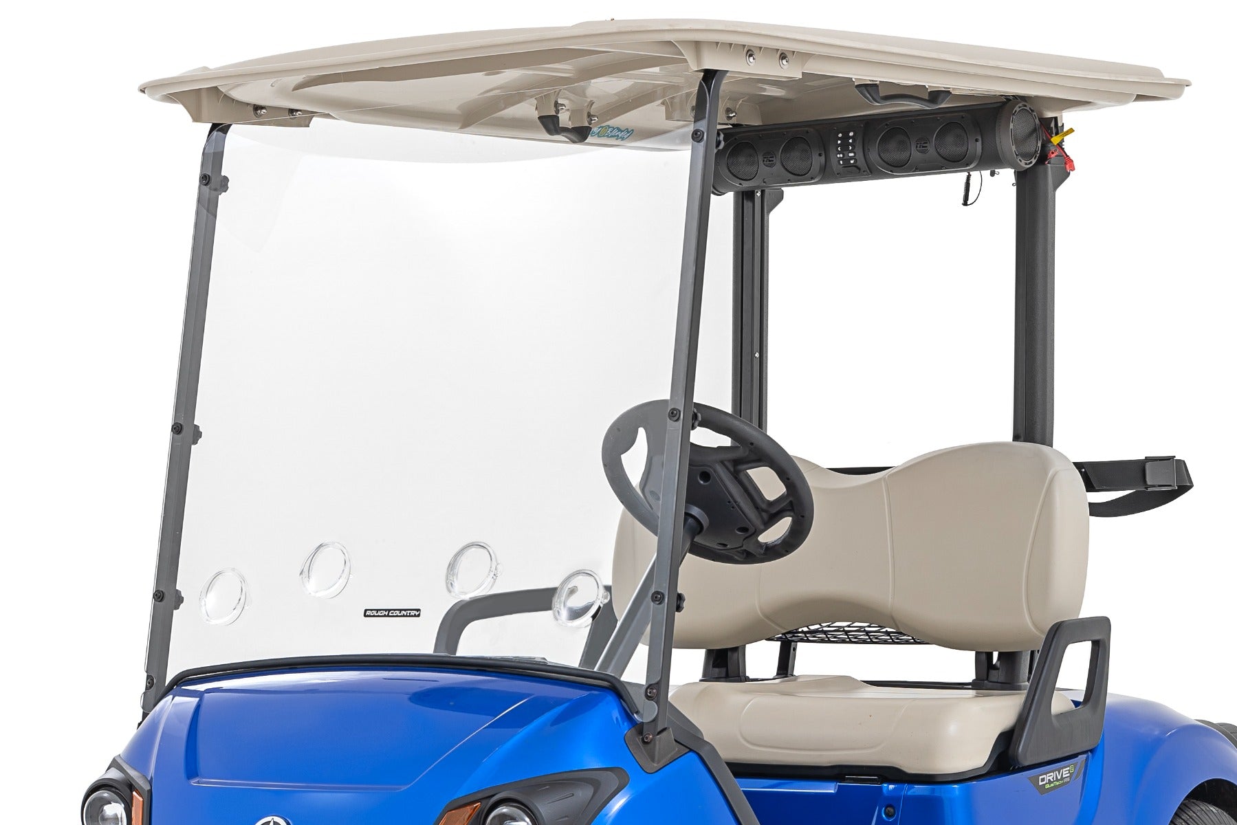 Rough Country Vented Full Windshield Scratch Resistant Yamaha Drive2 Golf Cart (2022) Rough Country