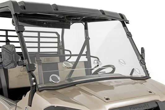 Rough Country Vented Full Windshield Scratch Resistant 15-22 Kawasaki Mule Pro-FX Rough Country