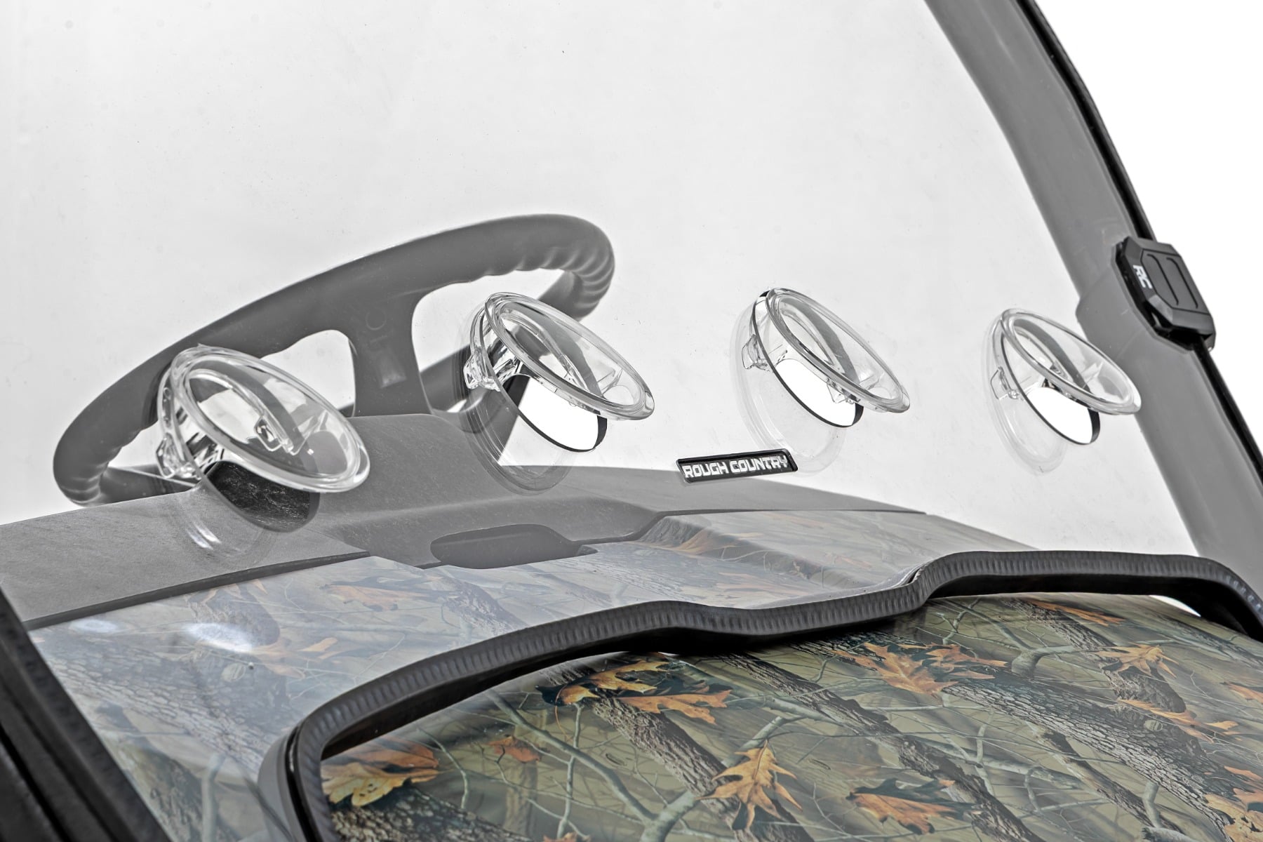 Vented Full Windshield Scratch Resistant John Deere Gator XUV 625/Gator XUV 850 Rough Country-2