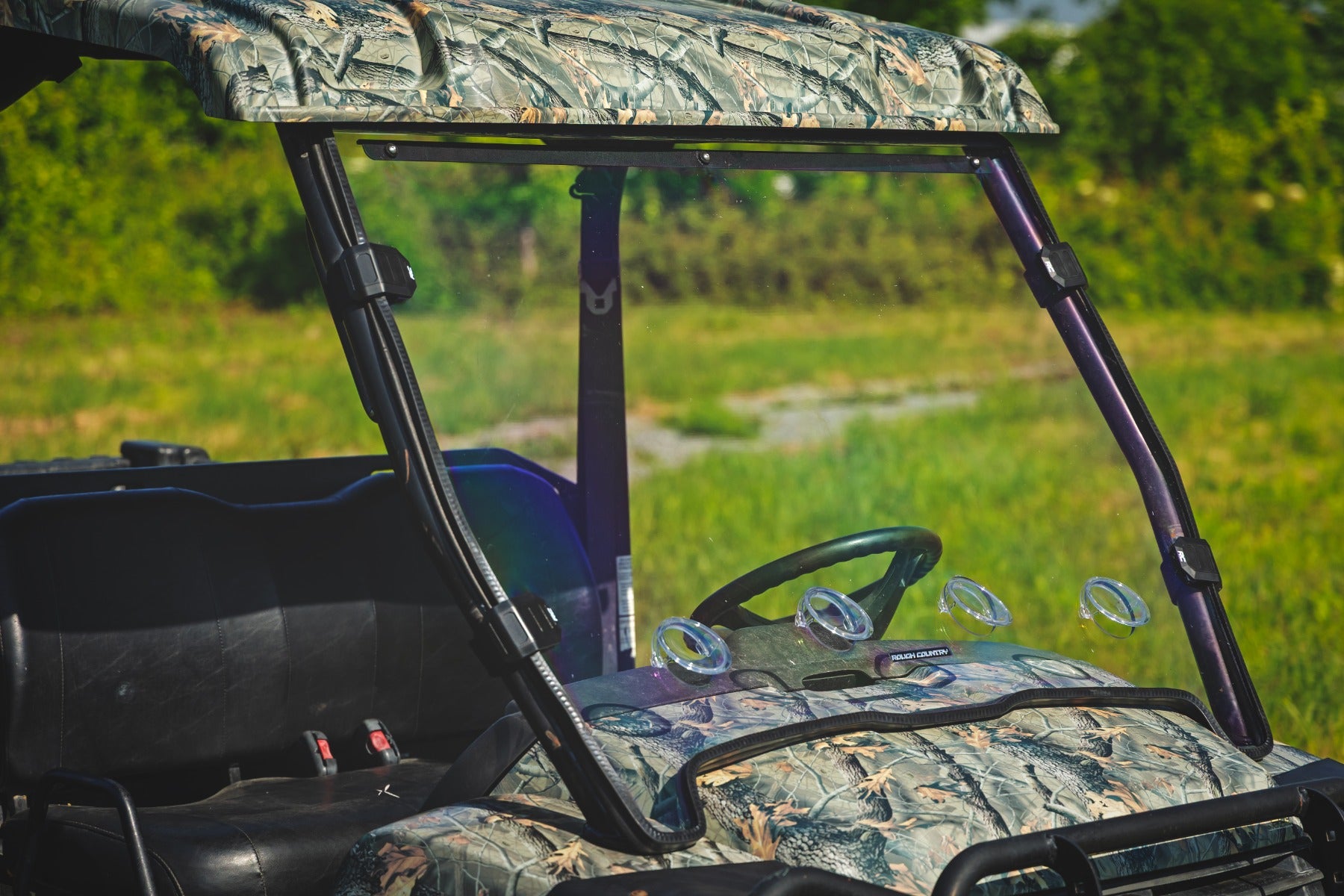 Vented Full Windshield Scratch Resistant John Deere Gator XUV 625/Gator XUV 850 Rough Country-4