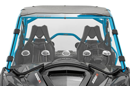 Vented Full Windshield Scratch Resistant Can-Am Maverick Max 1000R X Rough Country-3