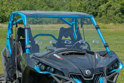 Vented Full Windshield Scratch Resistant Can-Am Maverick Max 1000R X Rough Country-5