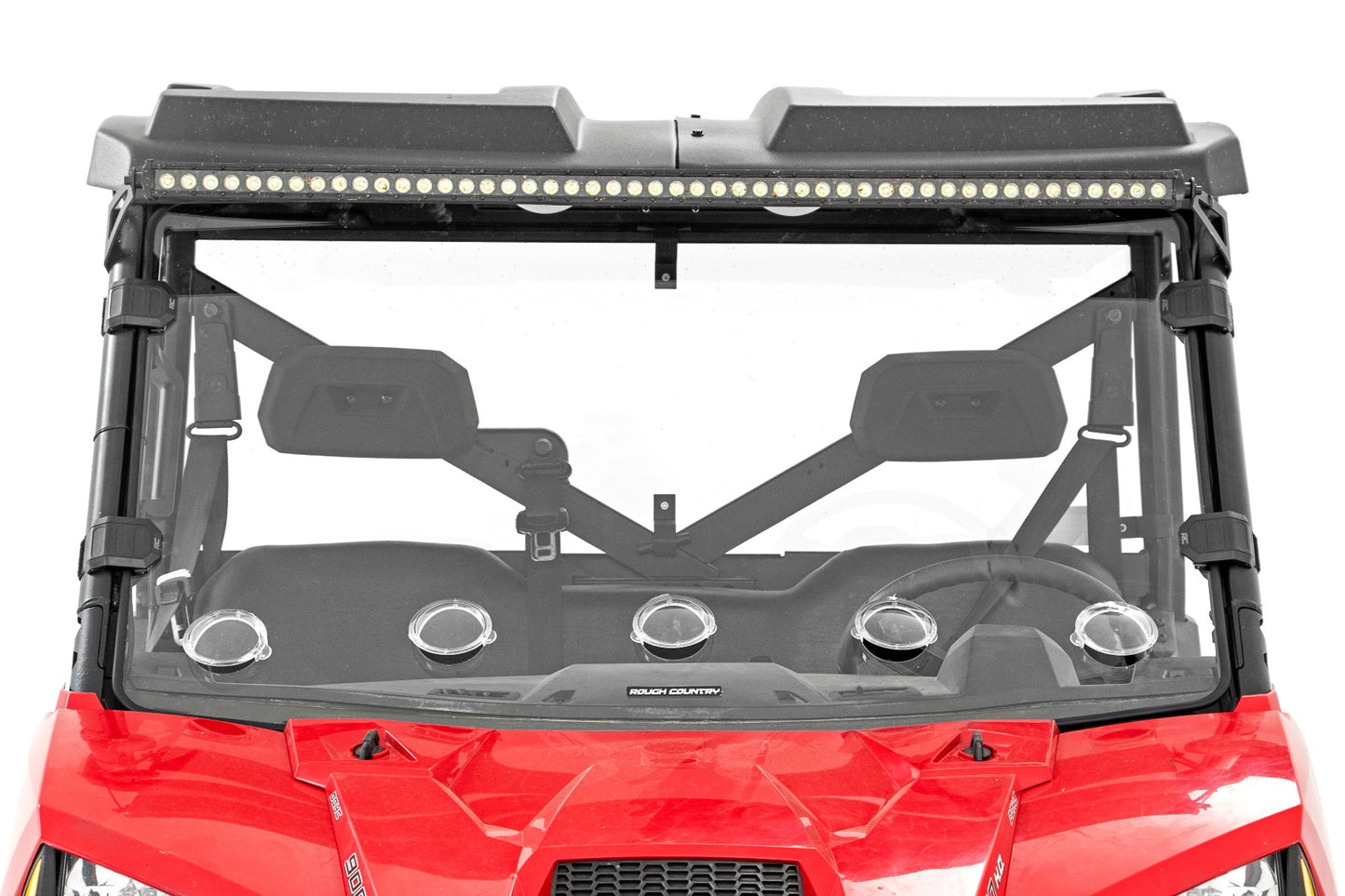 Rough Country Polaris Scratch Resistant Full Vented Windshield For 16-18 Ranger 1000XP and 13-20 Ranger 900XP Rough Country