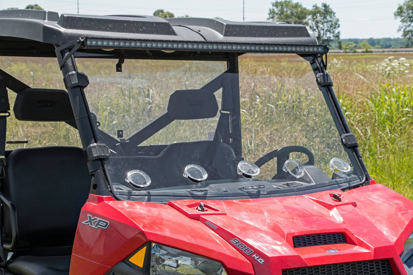 Rough Country Polaris Scratch Resistant Full Vented Windshield For 16-18 Ranger 1000XP and 13-20 Ranger 900XP Rough Country